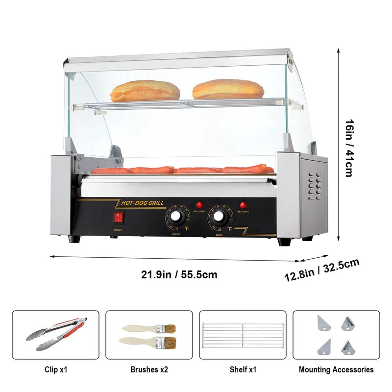 Hot Dog Roller with 7 Rollers and 18 Hot Dogs Capacity by HouseOfZazla
