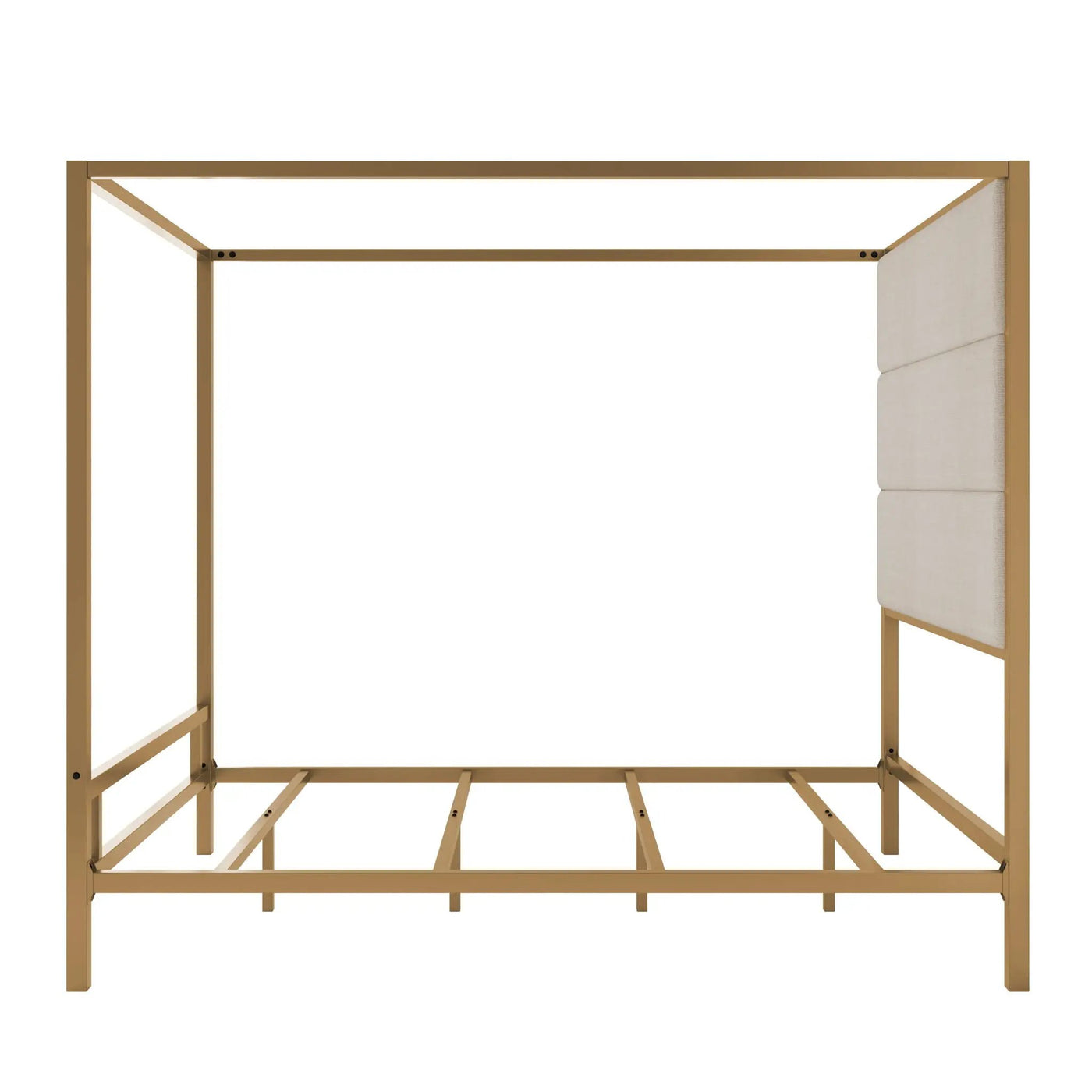 Canopy Bed With Tall Upholstered Headboard, 4 Poster Frame by HouseOfZazla