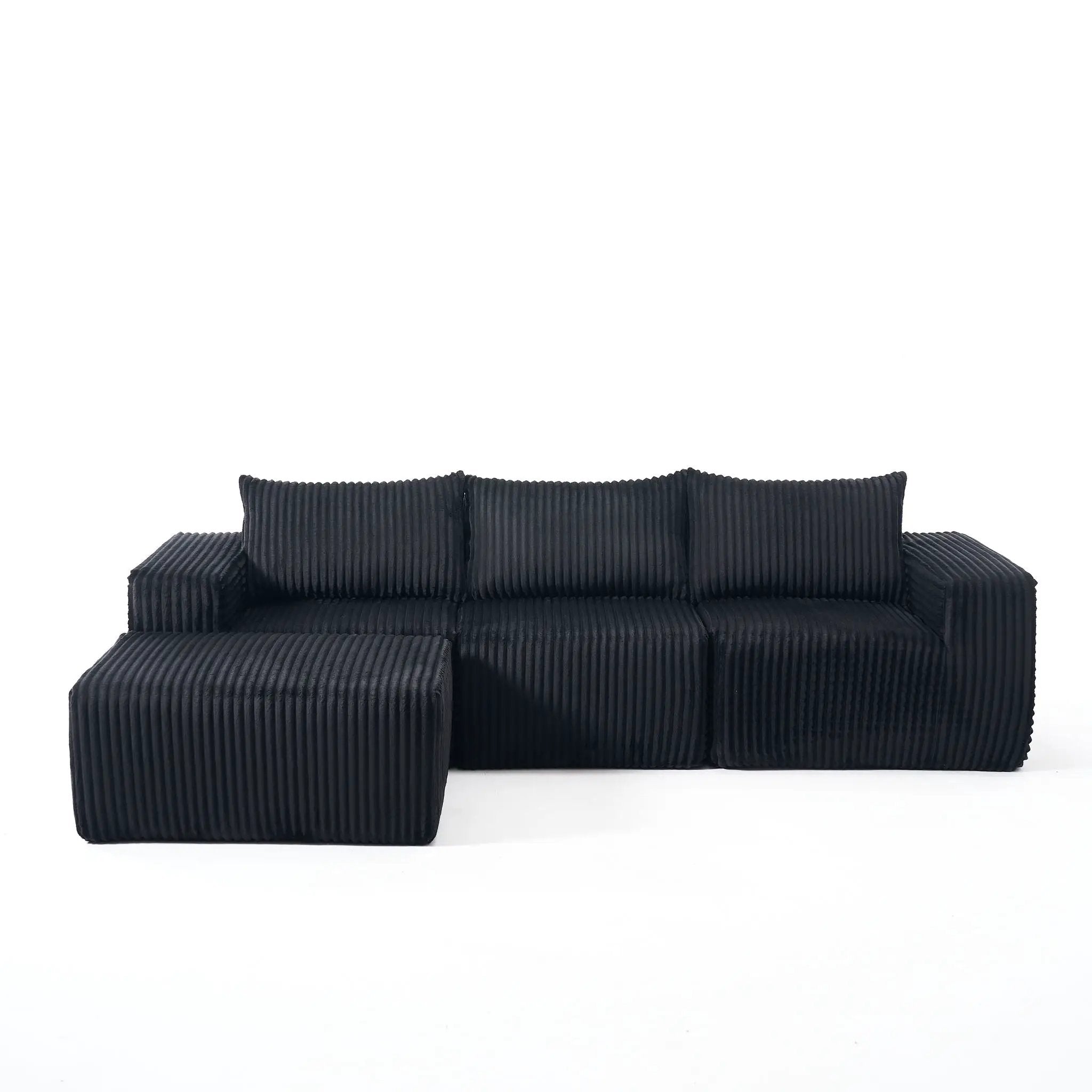 L - Shape Modern Minimalist Modular Sectional Sofa, Upholstered Cloud Couch With Deep Seats by Unique Piece Furniture