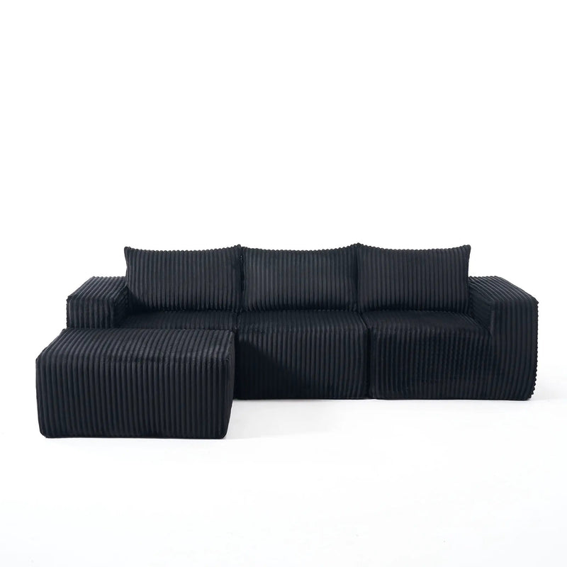 L - Shape Modern Minimalist Modular Sectional Sofa, Upholstered Cloud Couch With Deep Seats by Unique Piece Furniture