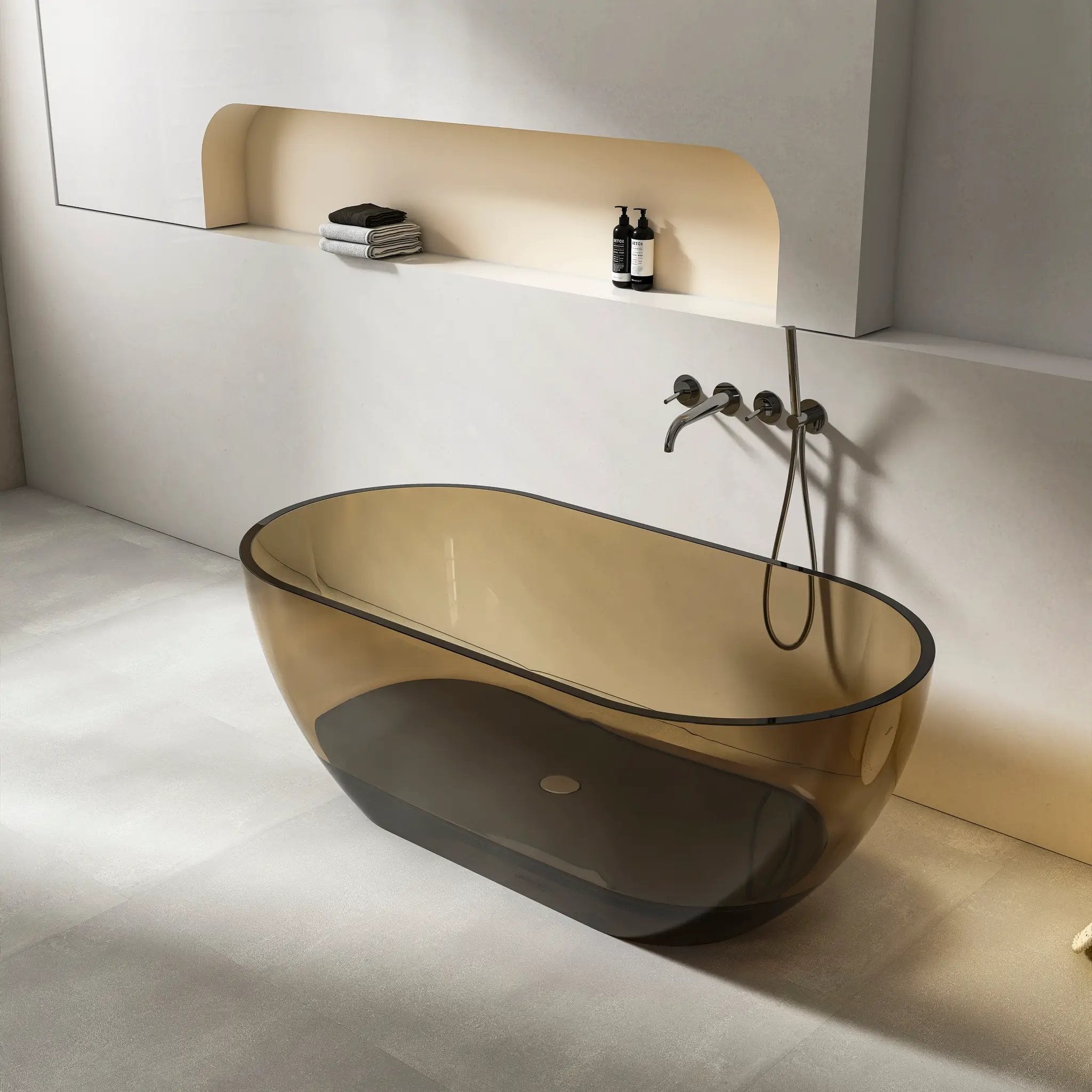 59 Inch Small-Size Resin Oval Freestanding Bathtub by HouseOfZazla