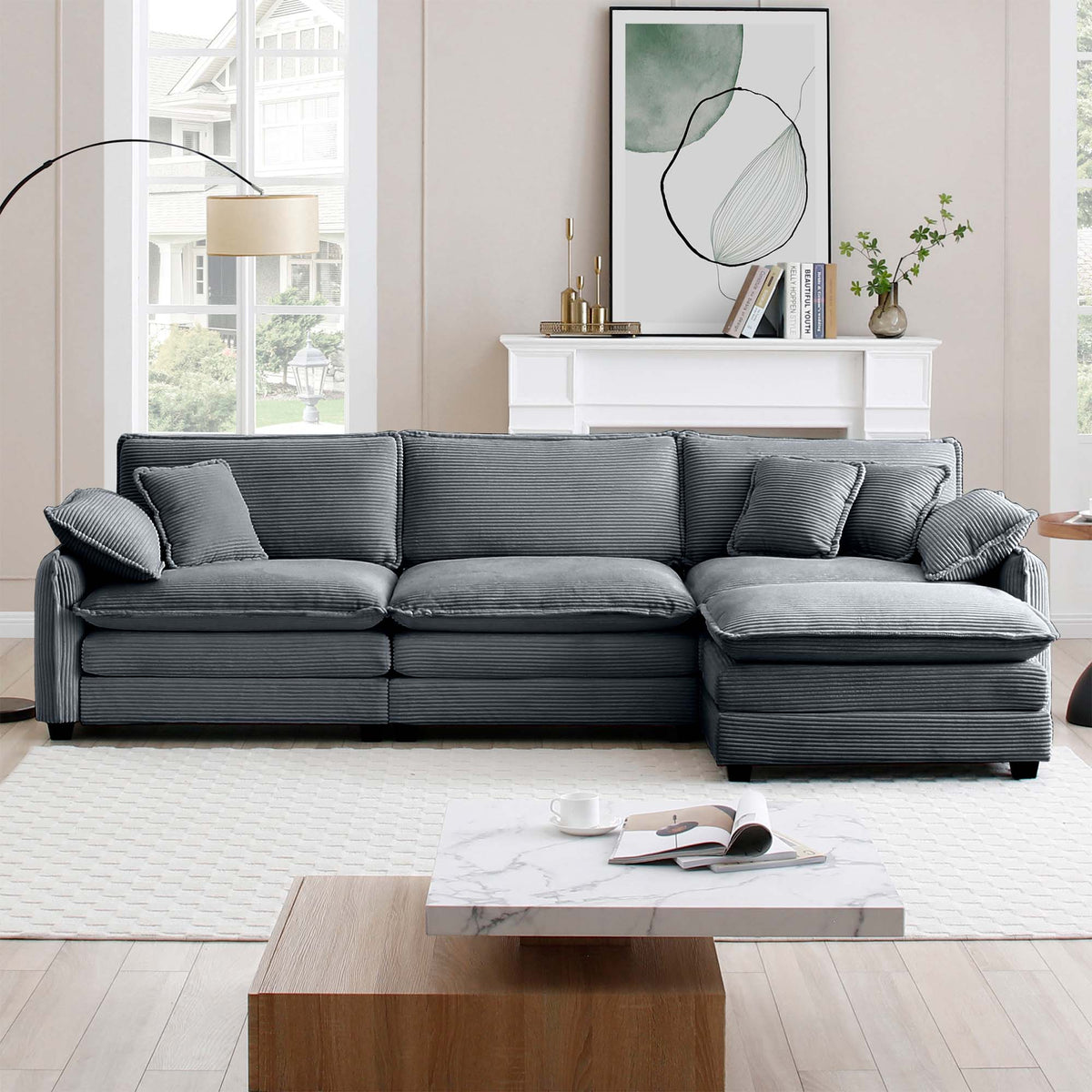 Oversize 3-Seater Sofa with Ottoman, photo 3 of 10