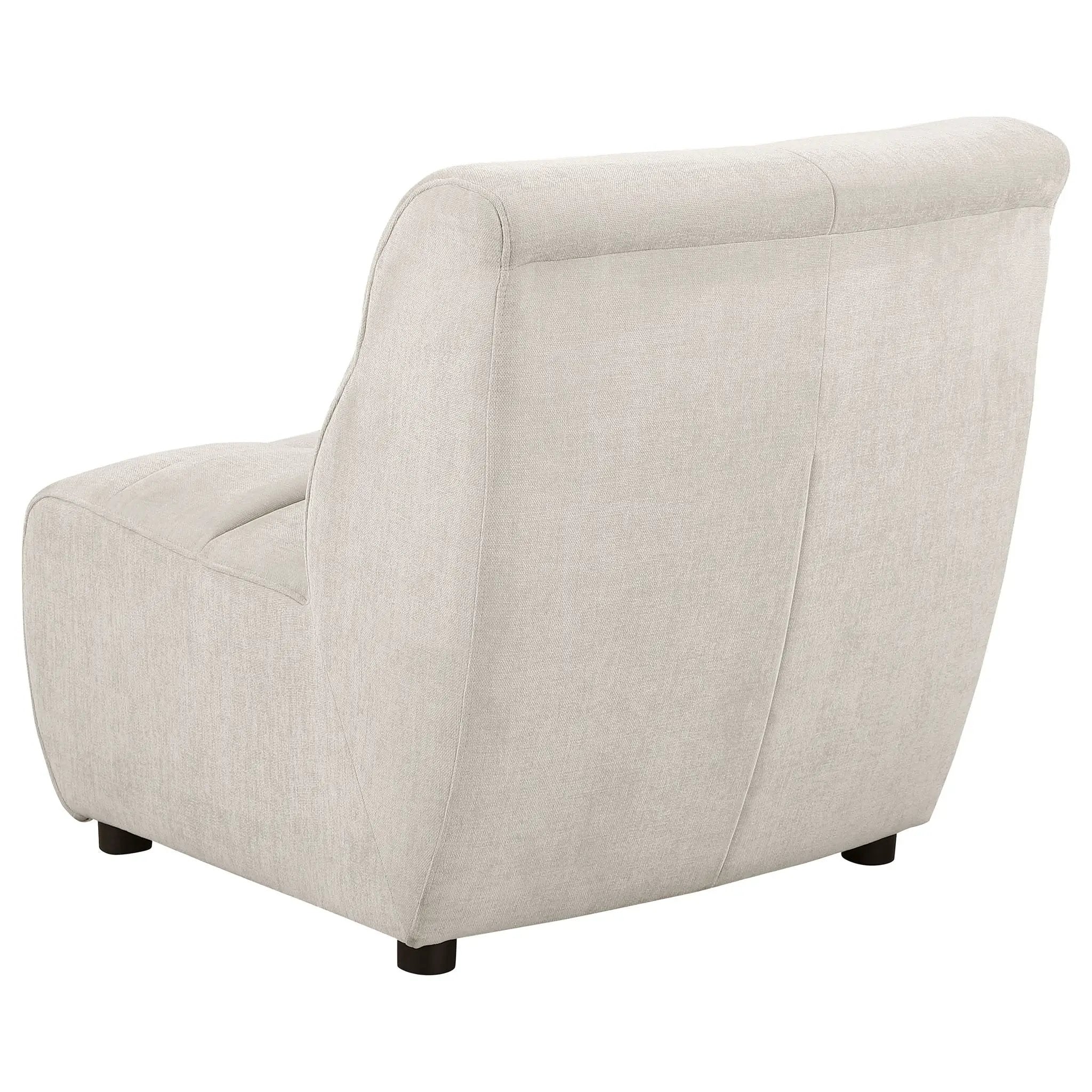 Oliver - 5 Piece Upholstered Sectional Sofa With Curved Silhouette - Ivory by HouseOfZazla