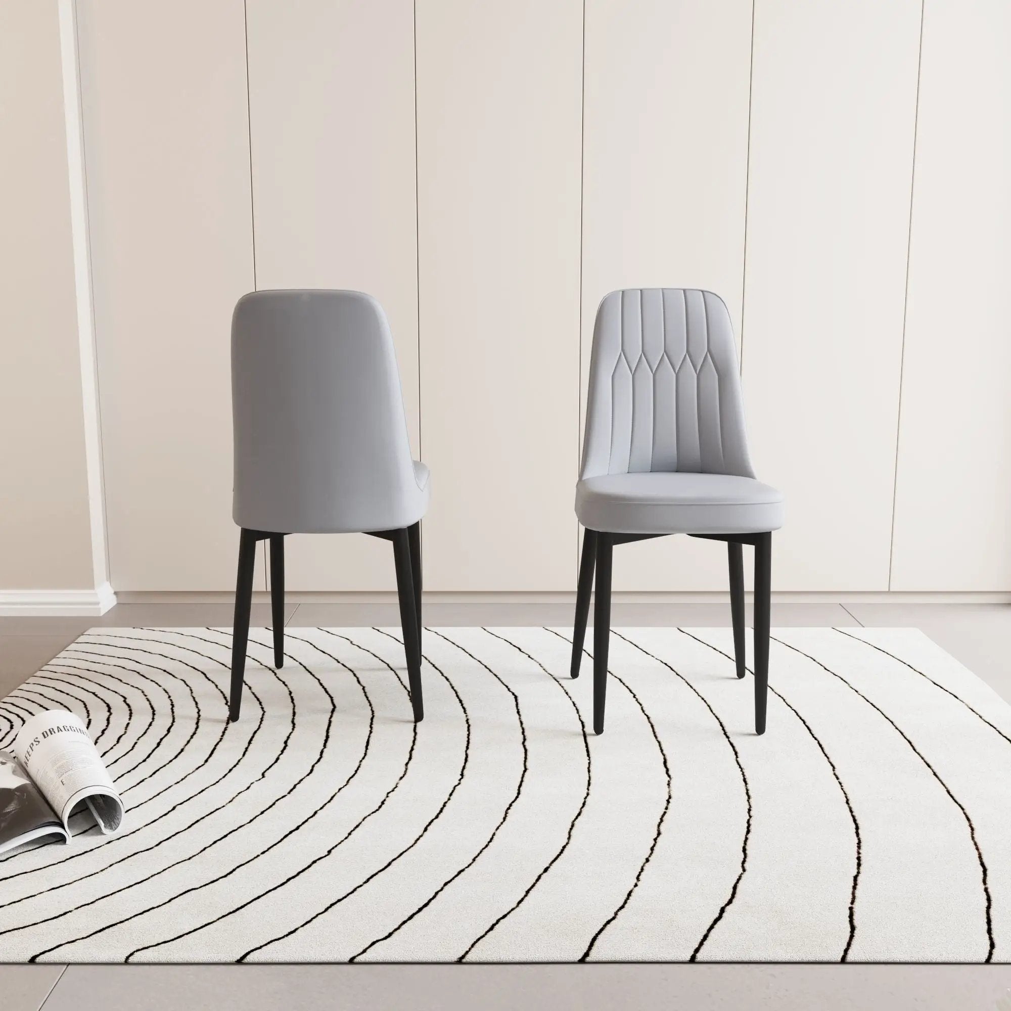 Modern Dining Chair With Cushions And Metal Legs by Unique Piece Furniture