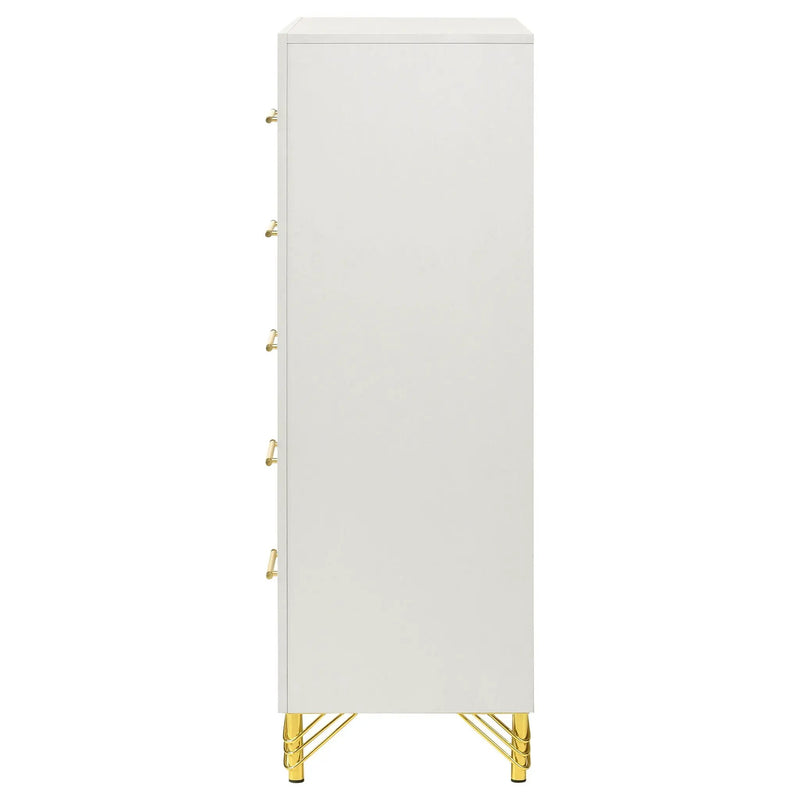 Lucia 5-drawer Bedroom Chest of Drawers White by Unique Piece Furniture