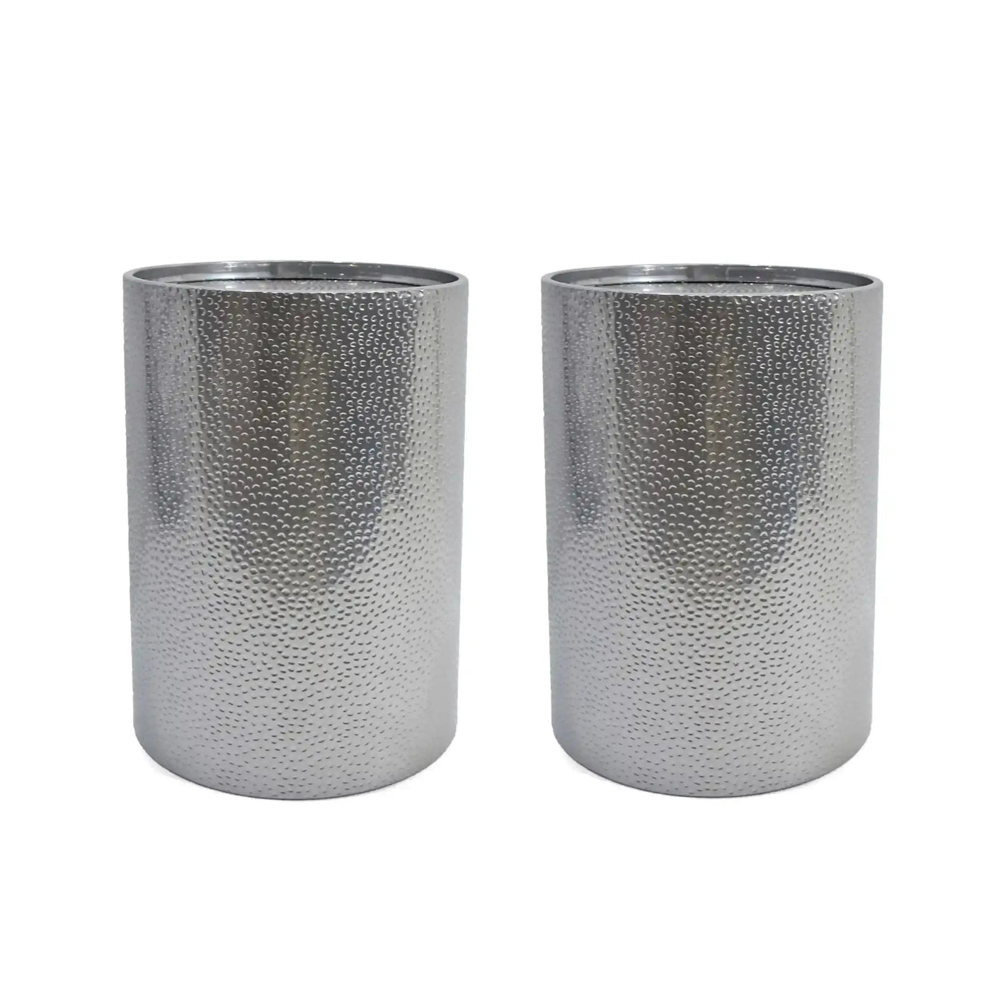 Modern Round Accent Table With Hammered Surface by HouseOfZazla