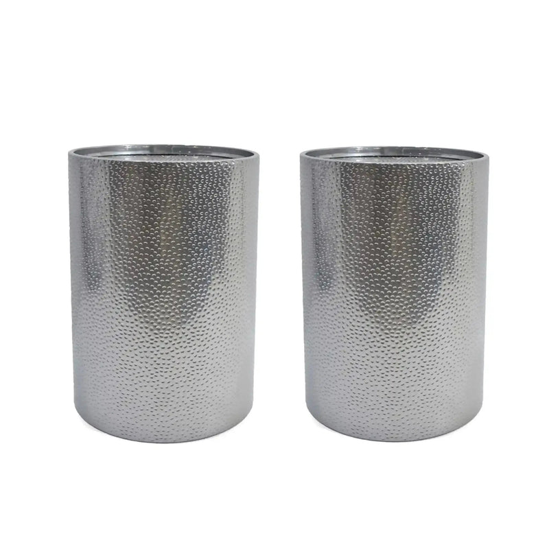 Modern Round Accent Table With Hammered Surface by HouseOfZazla