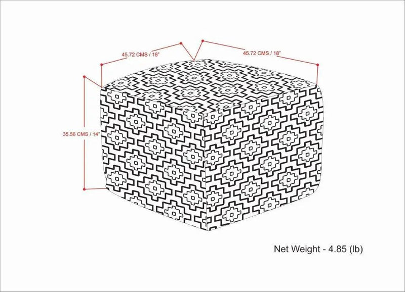Briella - Square Woven Outdoor / Indoor Pouf - Gray / White by HouseOfZazla