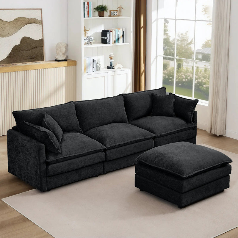 Modular Sectional Sofa - 102 Inch L Shaped Couch Set by HouseOfZazla