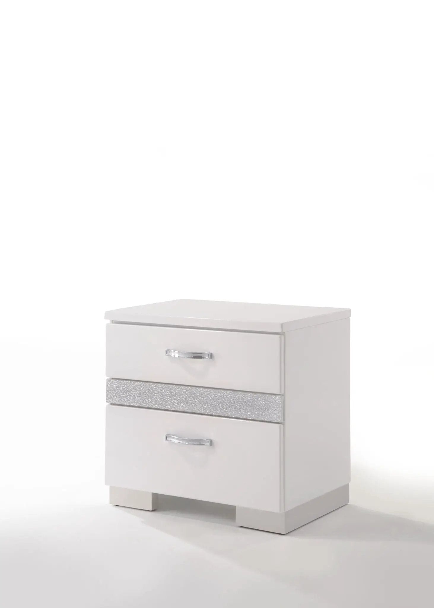 Naima II - High Gloss Nightstand - White by HouseOfZazla