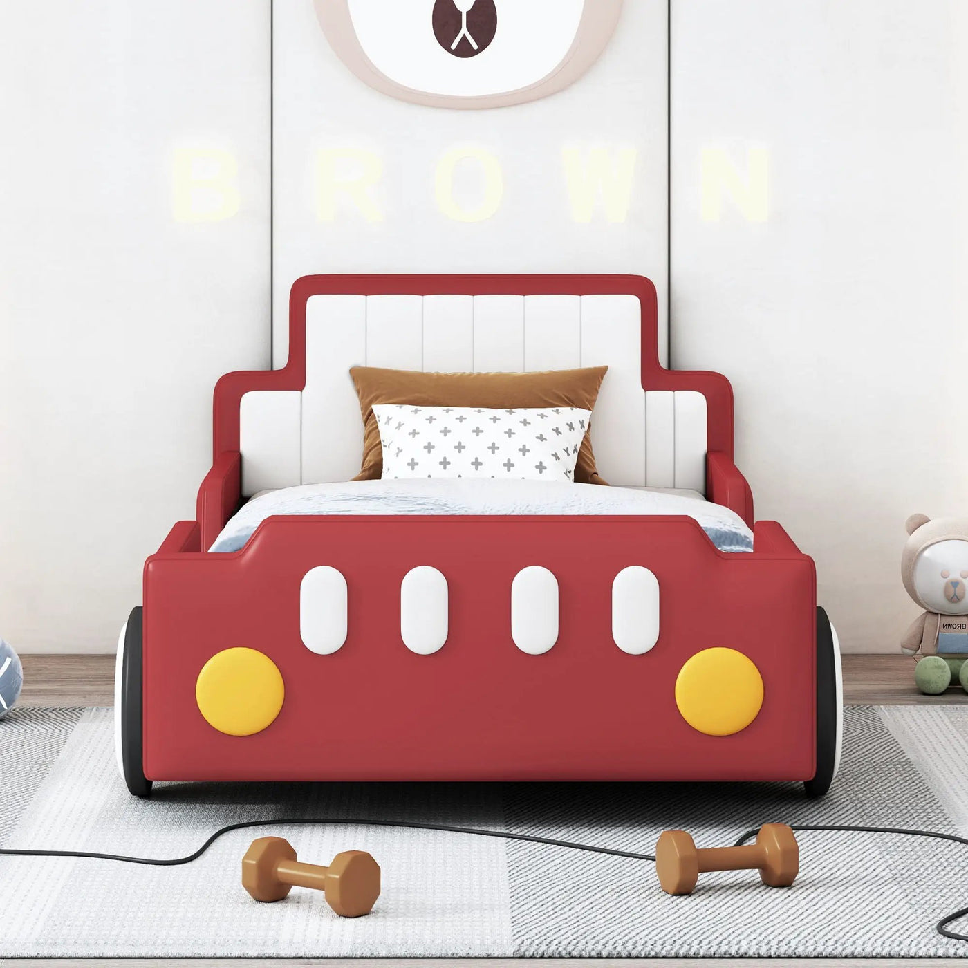 Race Car Shaped Platform Bed With Wheels by Unique Piece Furniture