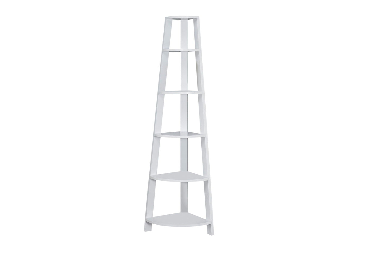 5-Tier Corner Bookshelf with Fixed Shelves - Particle Board, Black, White, Dark Brown, Dark Gray, photo 4 of 16