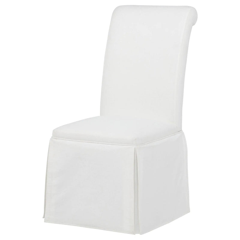 Shawna Upholstered Skirted Side Chair White (Set of 2) by Unique Piece Furniture