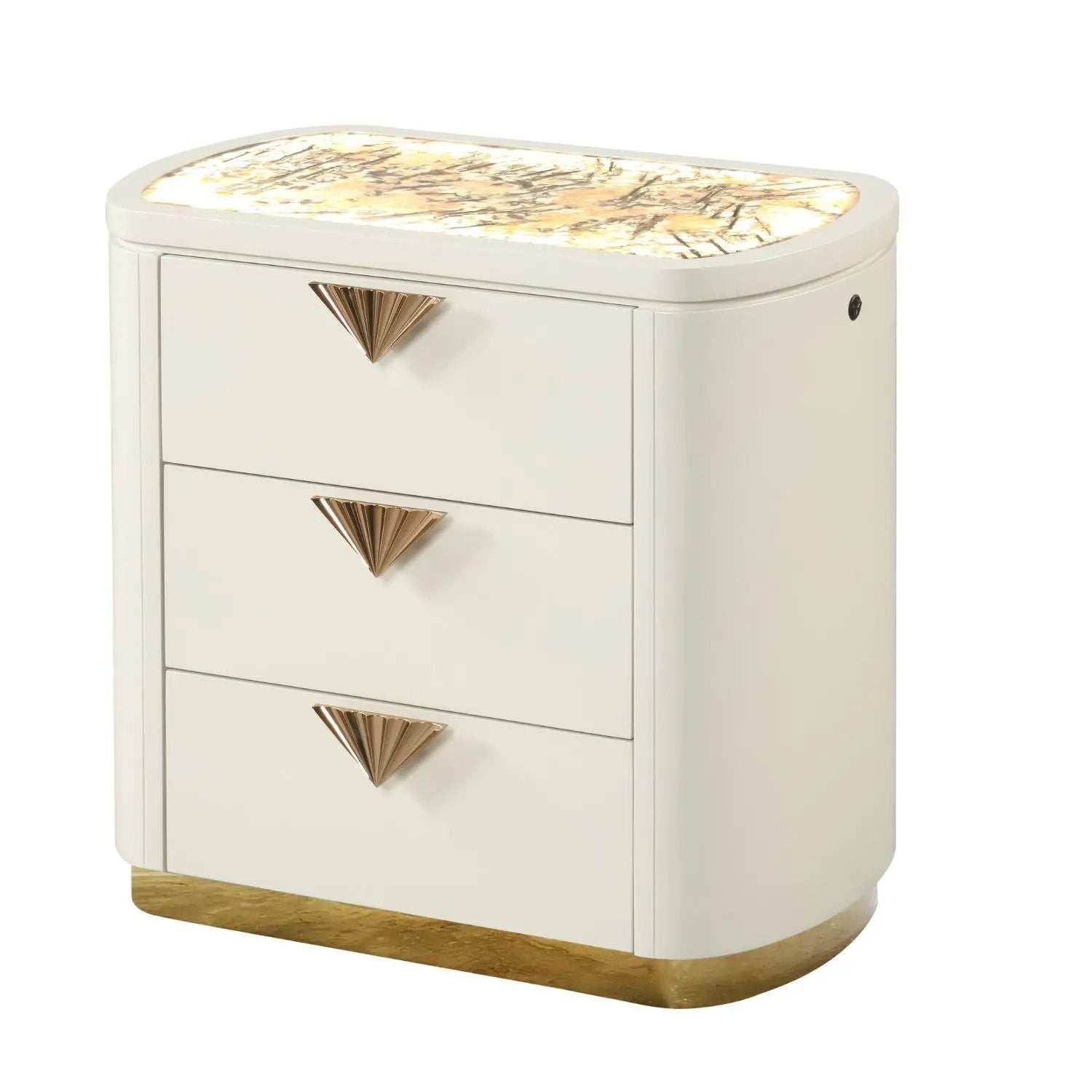 La Pierre - 3 Drawer Nightstand - Beige by HouseOfZazla