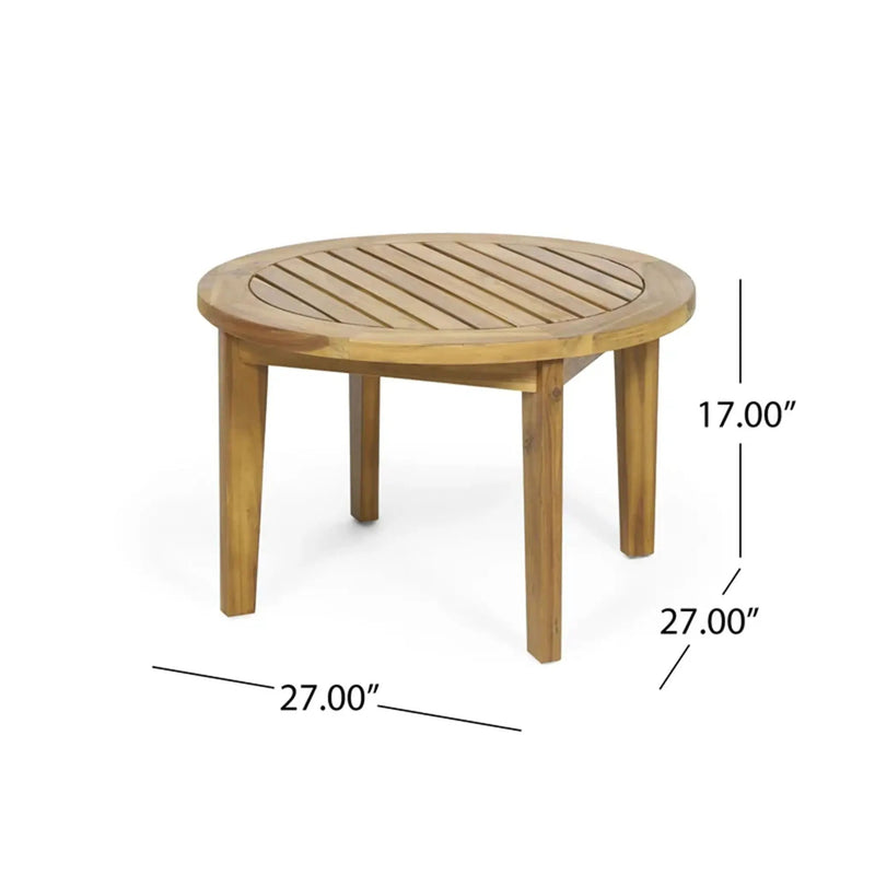 Patio Furniture Set, Outdoor Acacia Wood Patio Club Chair With Table by HouseOfZazla
