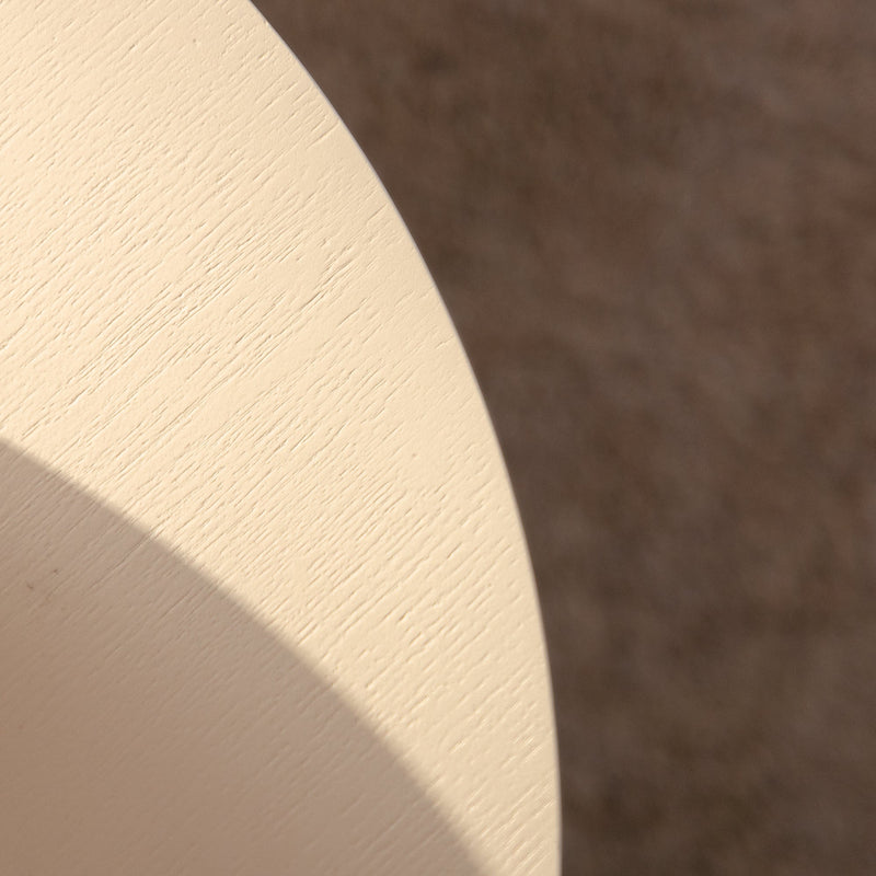 Beige Nesting Coffee Table Set of 2 Modern Drum Side Tables by HouseOfZazla