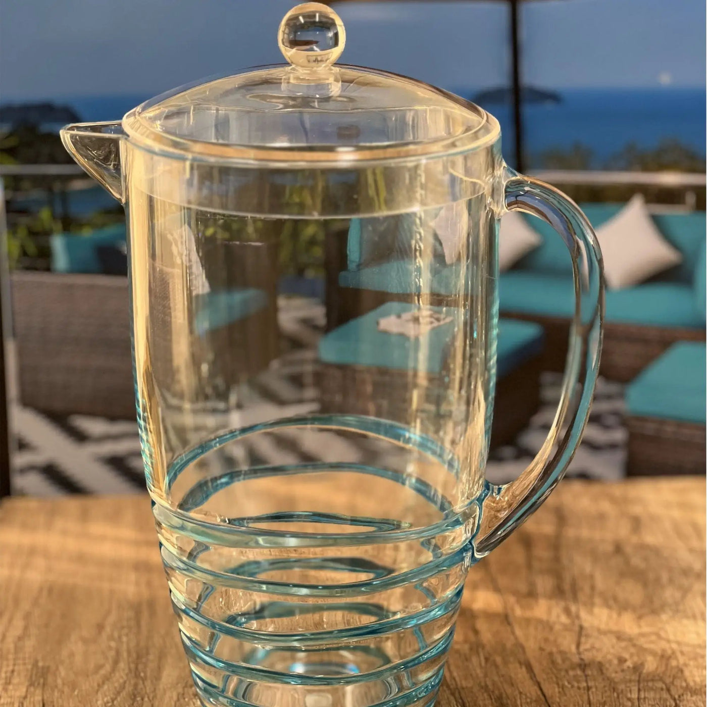 Swirl Unbreakable Plastic Water Pitcher With Lid And Spout by HouseOfZazla