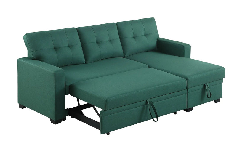 Upholstered Pull Out Sectional Sofa With Chaise by Unique Piece Furniture