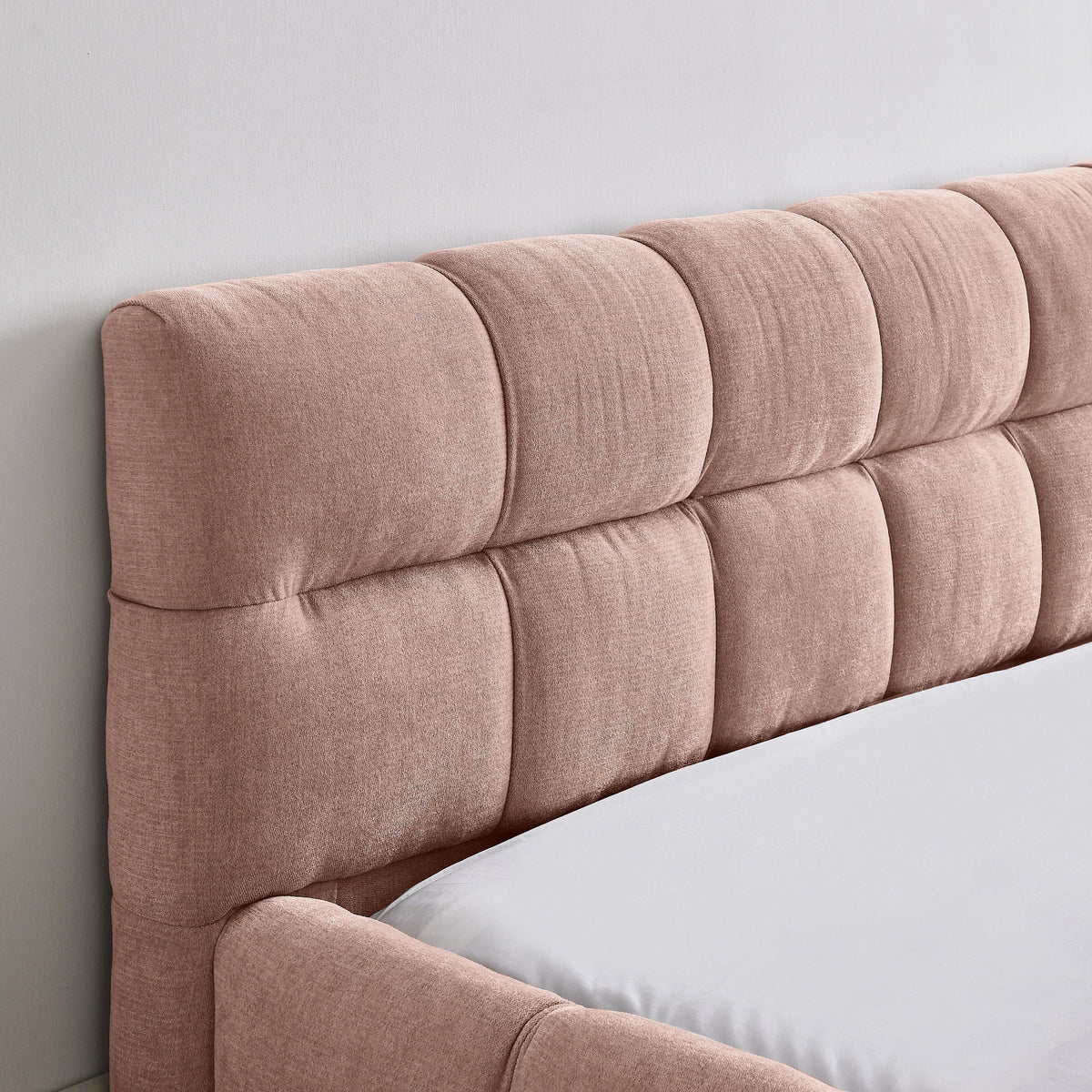 Modern Platform Bed Frame With Thick Fabric, photo 40 of 40