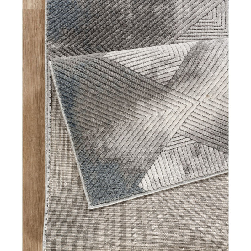 Geometric 3D Effect Area Rug with Durable Polyester - Ivory / Gray, photo 7 of 7