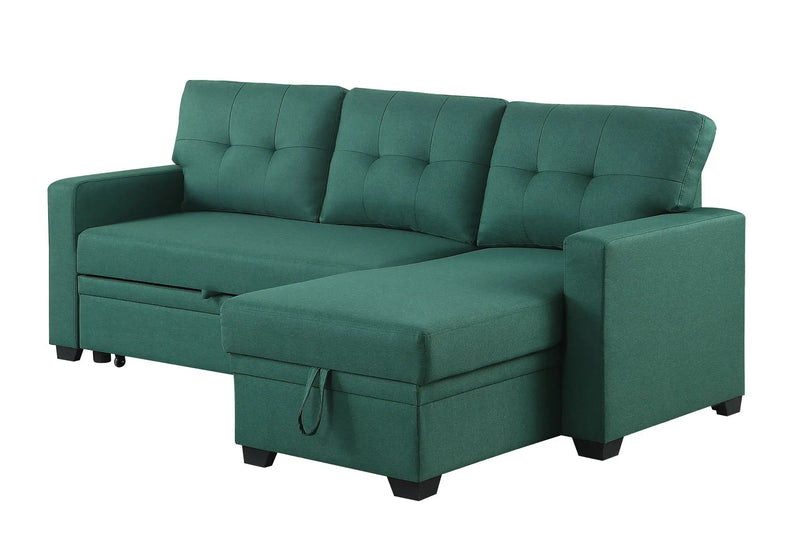 Upholstered Pull Out Sectional Sofa With Chaise by HouseOfZazla