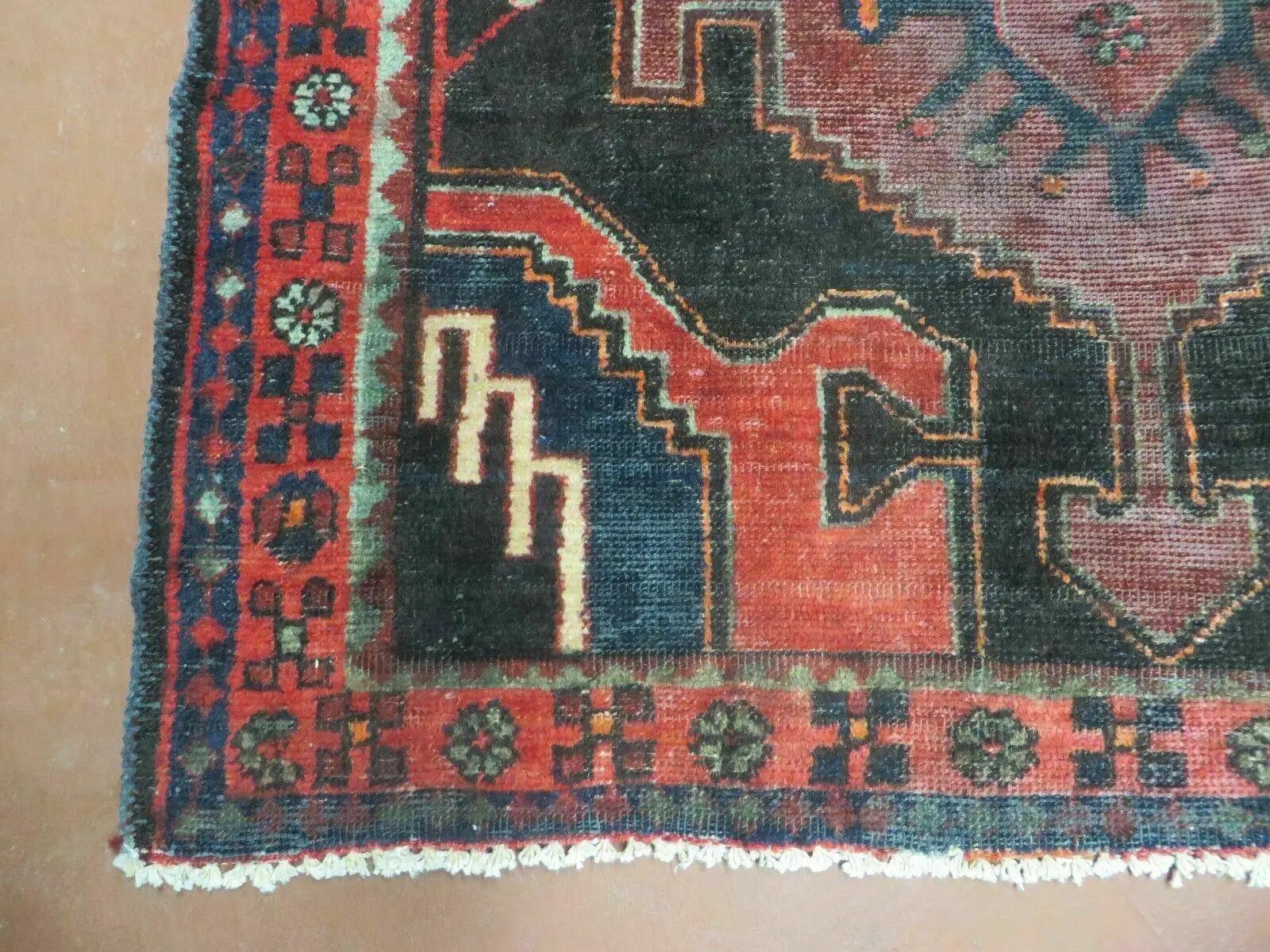 4' X 8' Antique Handmade India Geometric Oriental Tribal Wool Rug Red # 603 by Jewel Rugs