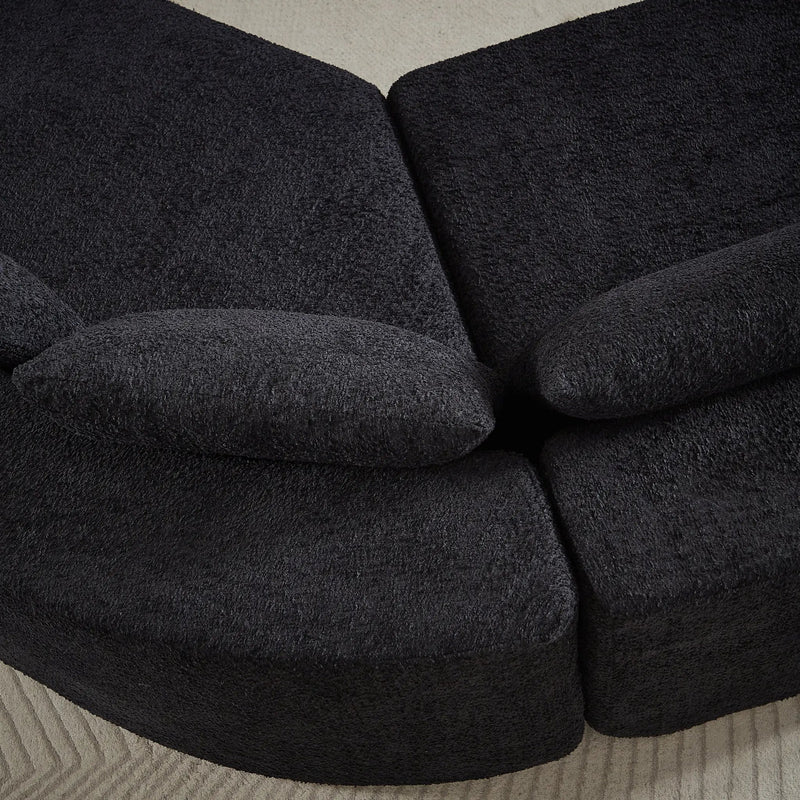106.3-Inch V-Shaped Modular Sofa Set in Chenille Fabric by HouseOfZazla