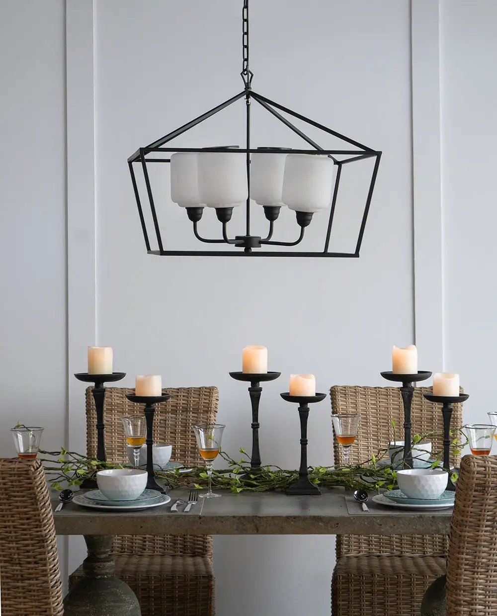 26" Iron Chandelier - Sleek Industrial Style by HouseOfZazla