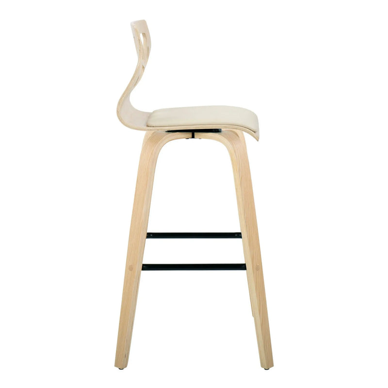 Folia - Contemporary Fixed Height Stool With Swivel With Square Footrest (Set of 2) by Unique Piece Furniture