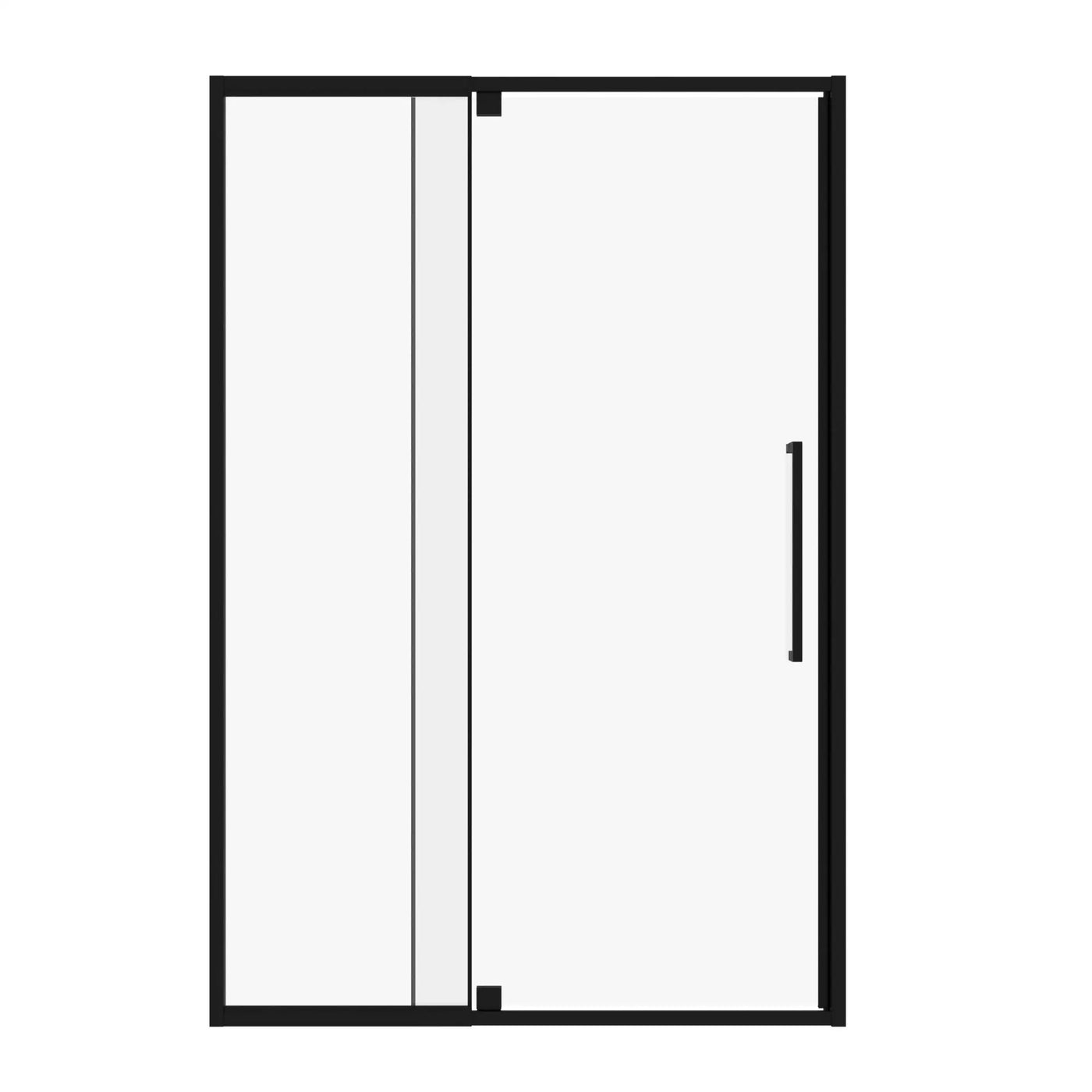 Semi Frameless Pivot Hinged Shower Door, Reversible Design by HouseOfZazla