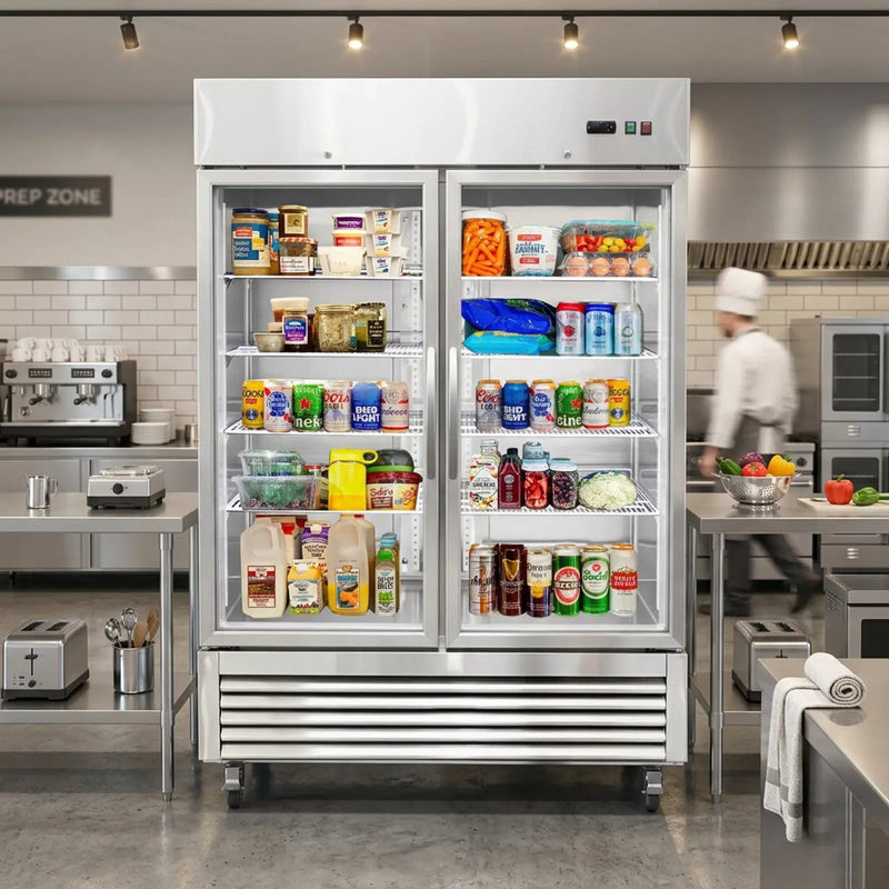 54"W Commercial Refrigerator with Glass Doors by HouseOfZazla