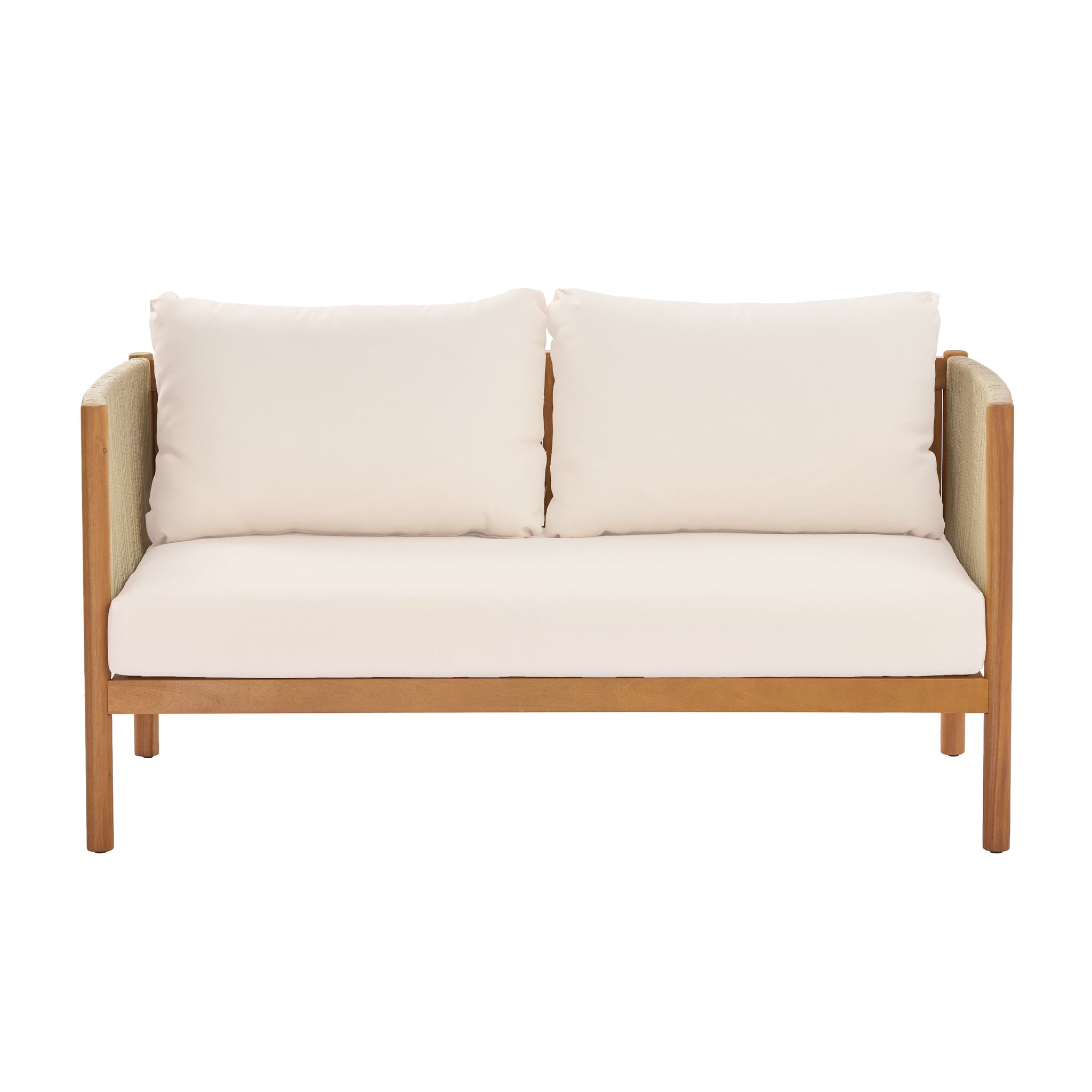 4-Piece Outdoor Sofa Set with Acacia Wood Frame in Teak Look by HouseOfZazla