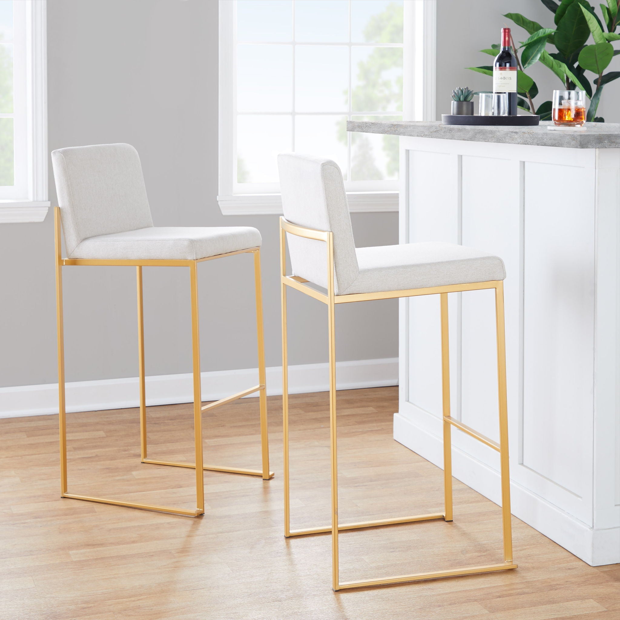 Fuji - Contemporary Design High Back Barstool by Unique Piece Furniture