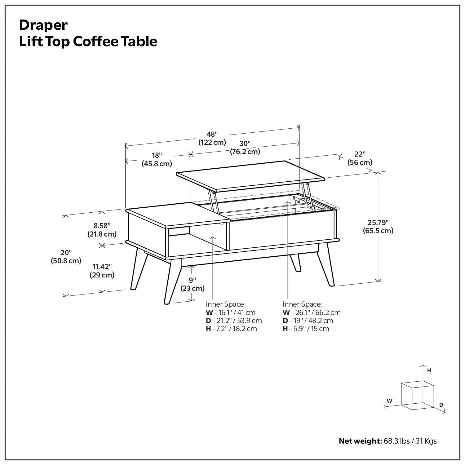 Draper - Lift Top Coffee Table - Teak by Unique Piece Furniture