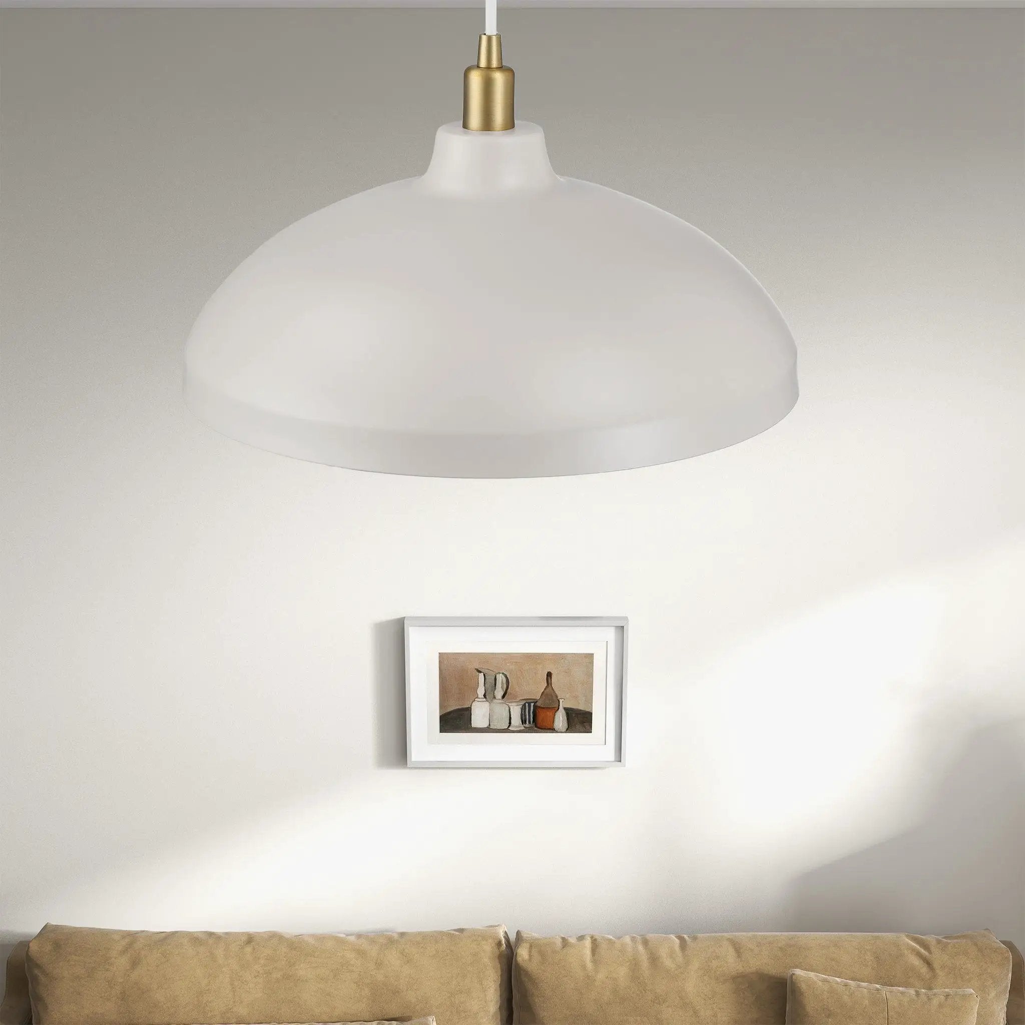 Astral - Single Light Pendant Lamp For Entrance Kitchen Island - Gold / White by HouseOfZazla