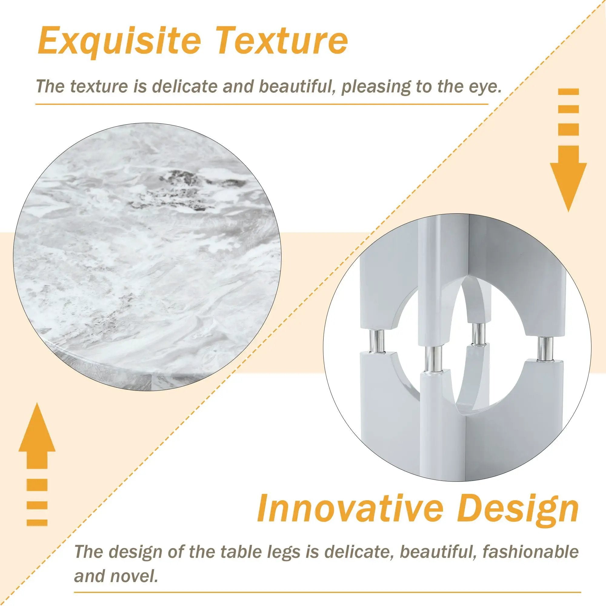 Modern Dining Table With Sleek Hollow-Out Frame And Accents by Unique Piece Furniture
