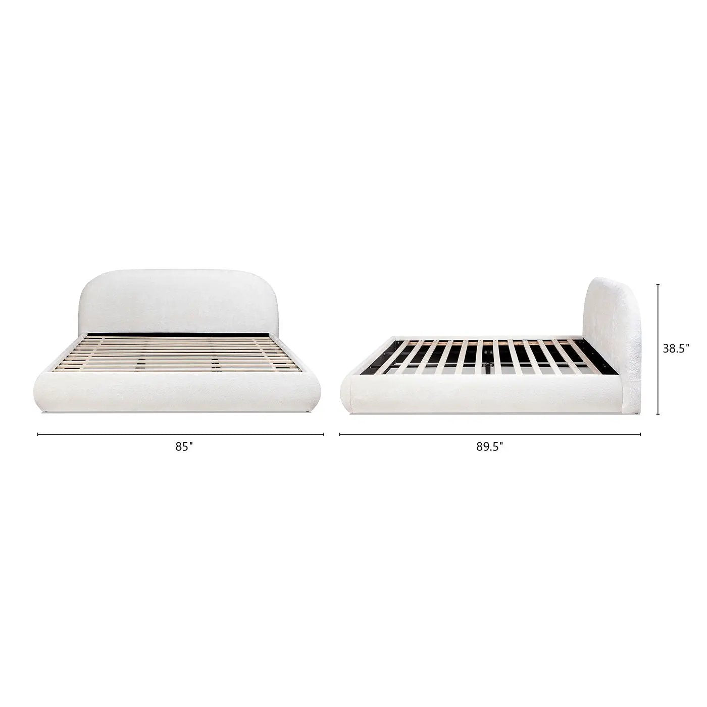 Archie Puffy Grounded - Upholstered Platform Bed by HouseOfZazla