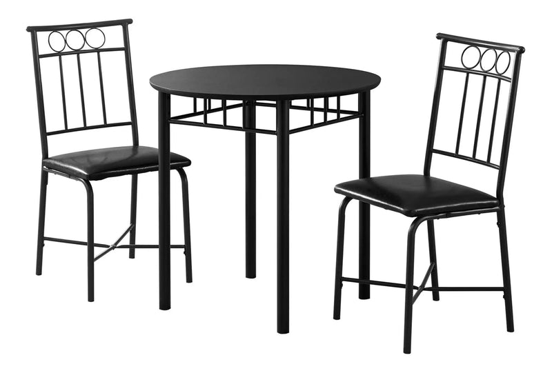 3 Pieces Dining Table Set, Small, Round, Contemporary & Modern by Unique Piece Furniture