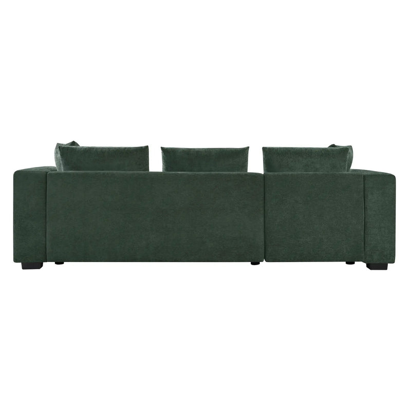 Modern L Shaped Sectional Sofa With Upholstery And Wooden Storage by HouseOfZazla