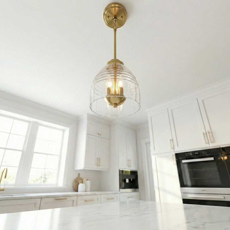 Ember - 3 Candle Lights Chain Pendant - Clear / Gold, photo 7 of 9