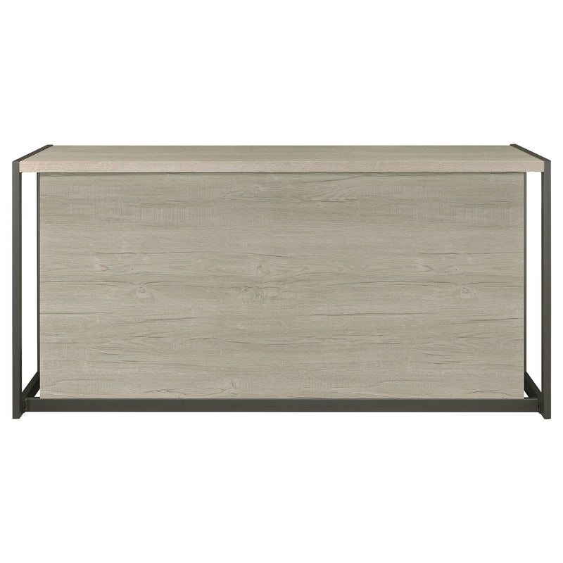 Brisley - Office Desk With Adjustable Keyboard Tray And 3 Drawer Storage - Beige / Gray