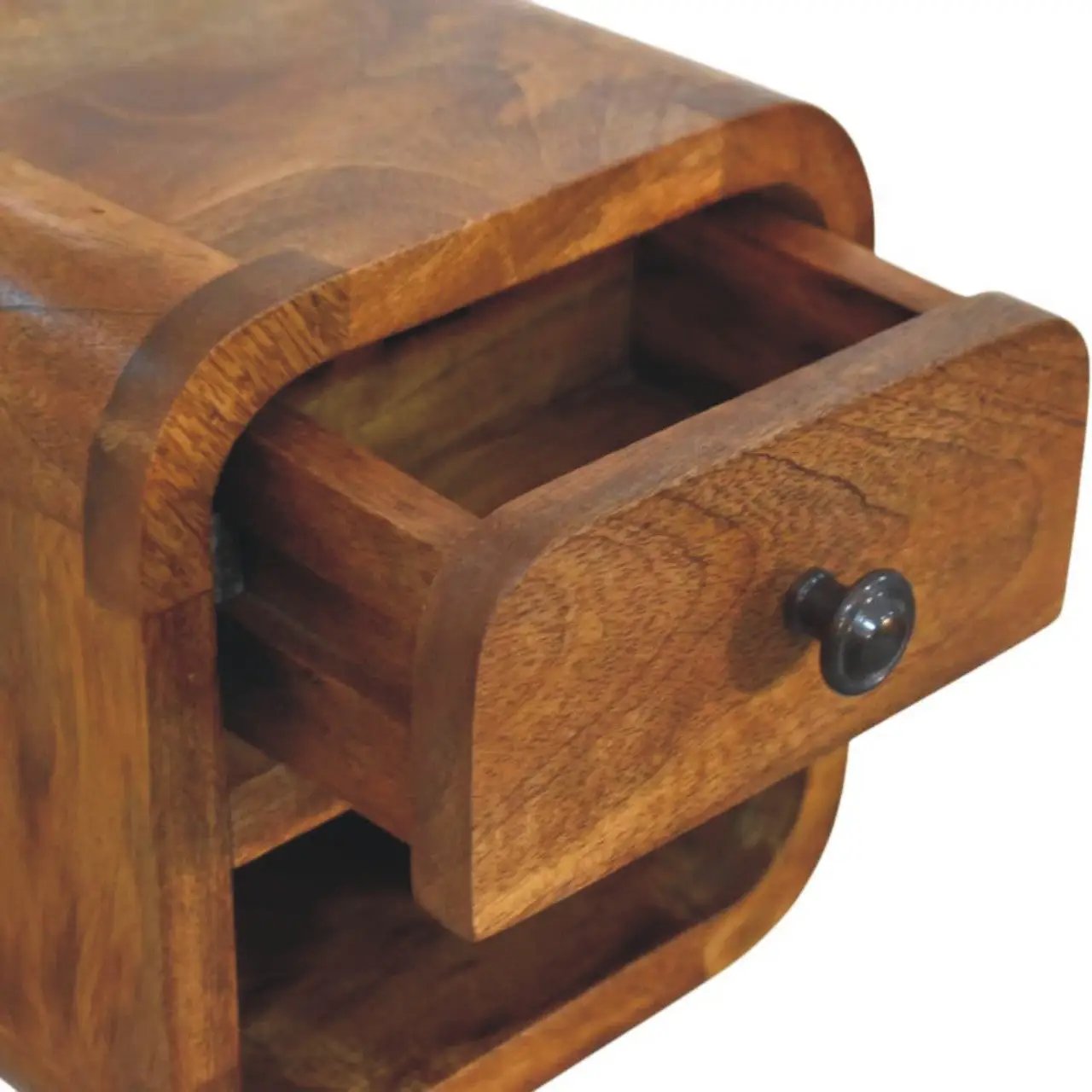 Solid Wood Curved Wall Mounted Bedside Table by HouseOfZazla