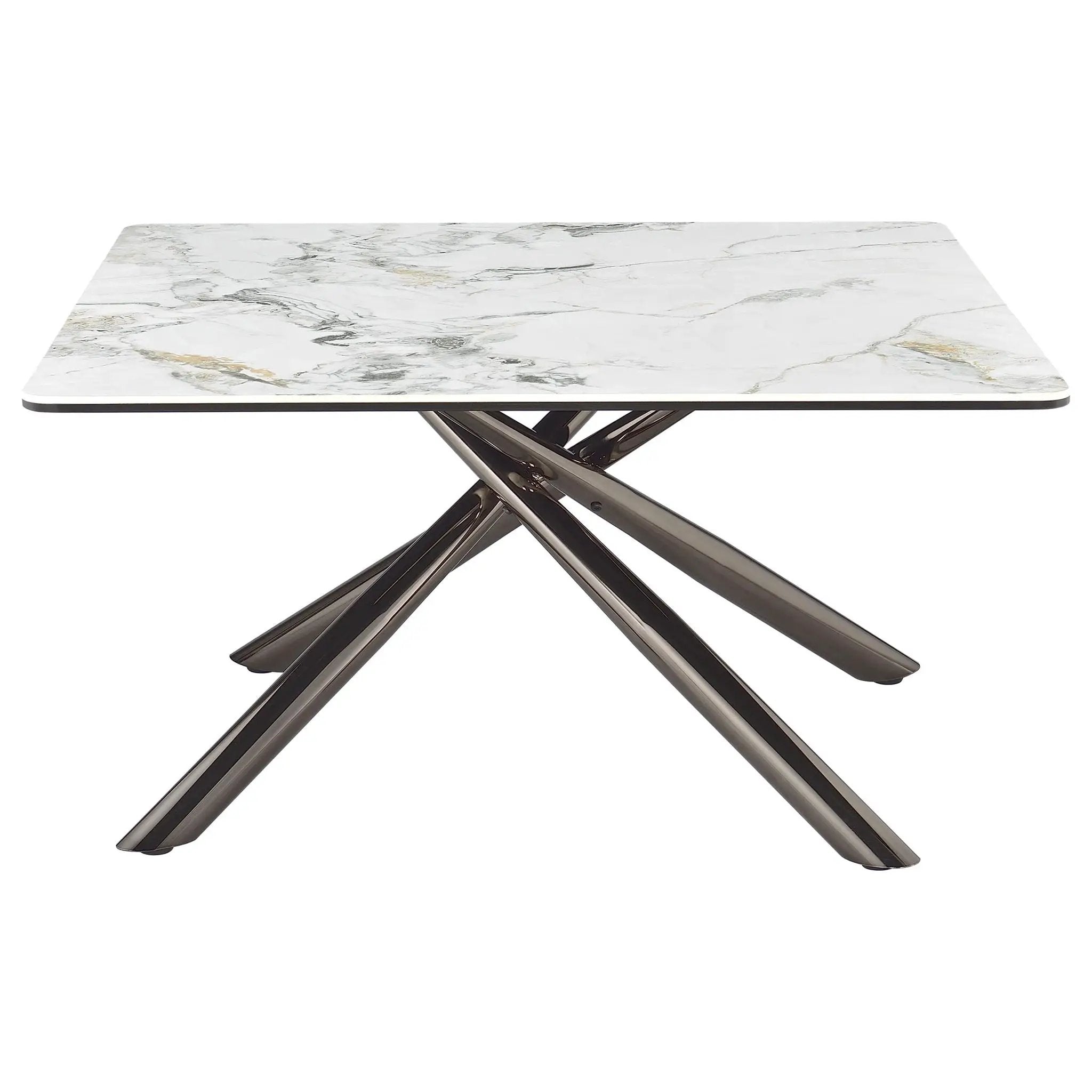 Carvell Square Sintered Stone Top Coffee Table Mirage White by Unique Piece Furniture