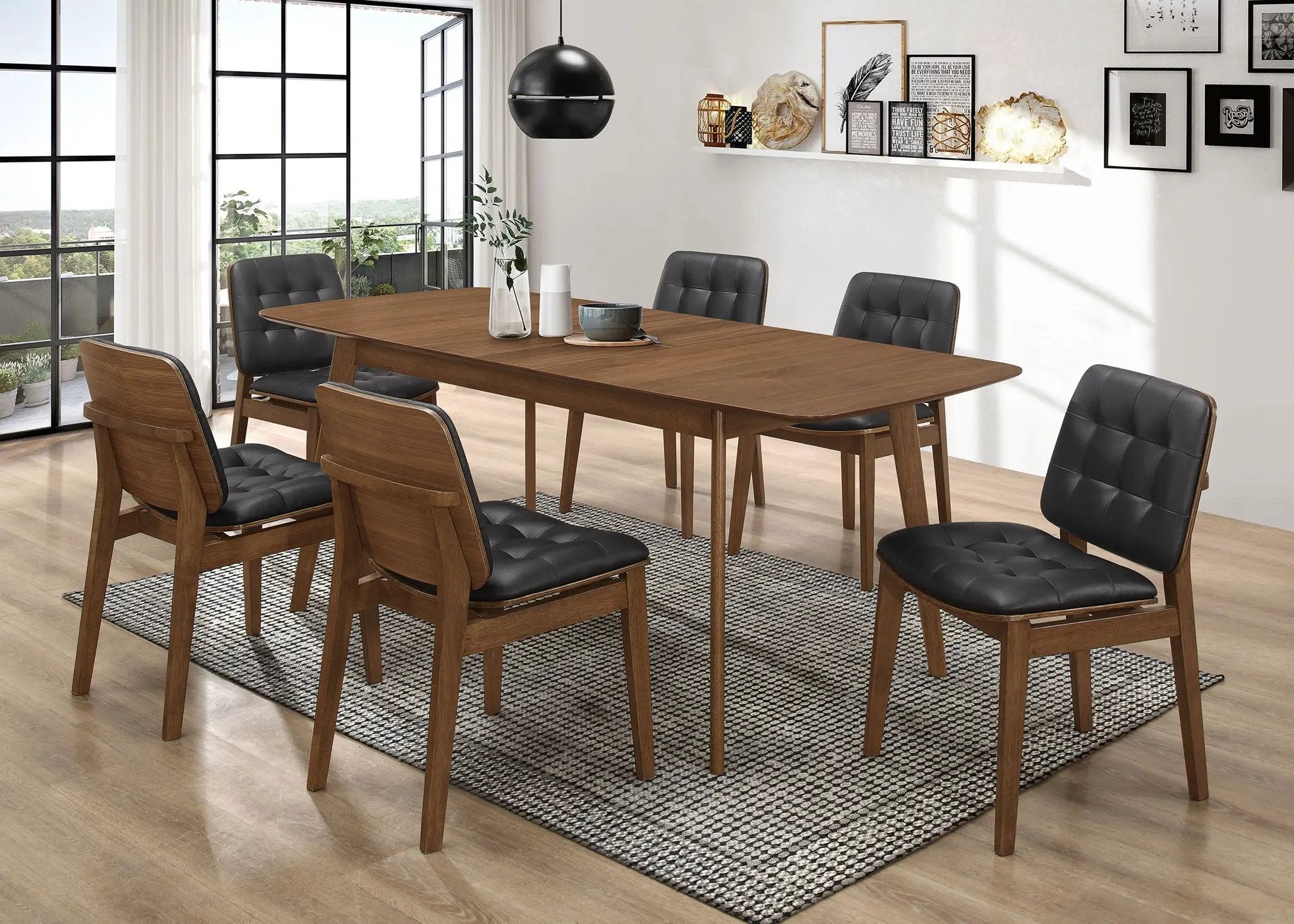 Redbridge 75-inch Extension Leaf Dining Table Natural Walnut by Unique Piece Furniture
