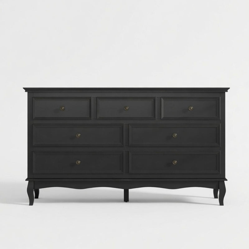 7 Drawer Dresser, Storage Chest - Black by HouseOfZazla