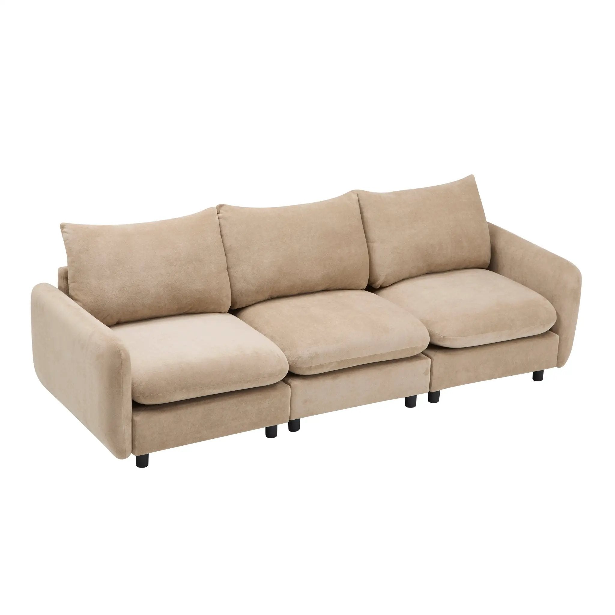99 in. 3-Piece Modular Free Combination Sectional Velvet Sofa Couch, NOMAD by HouseOfZazla