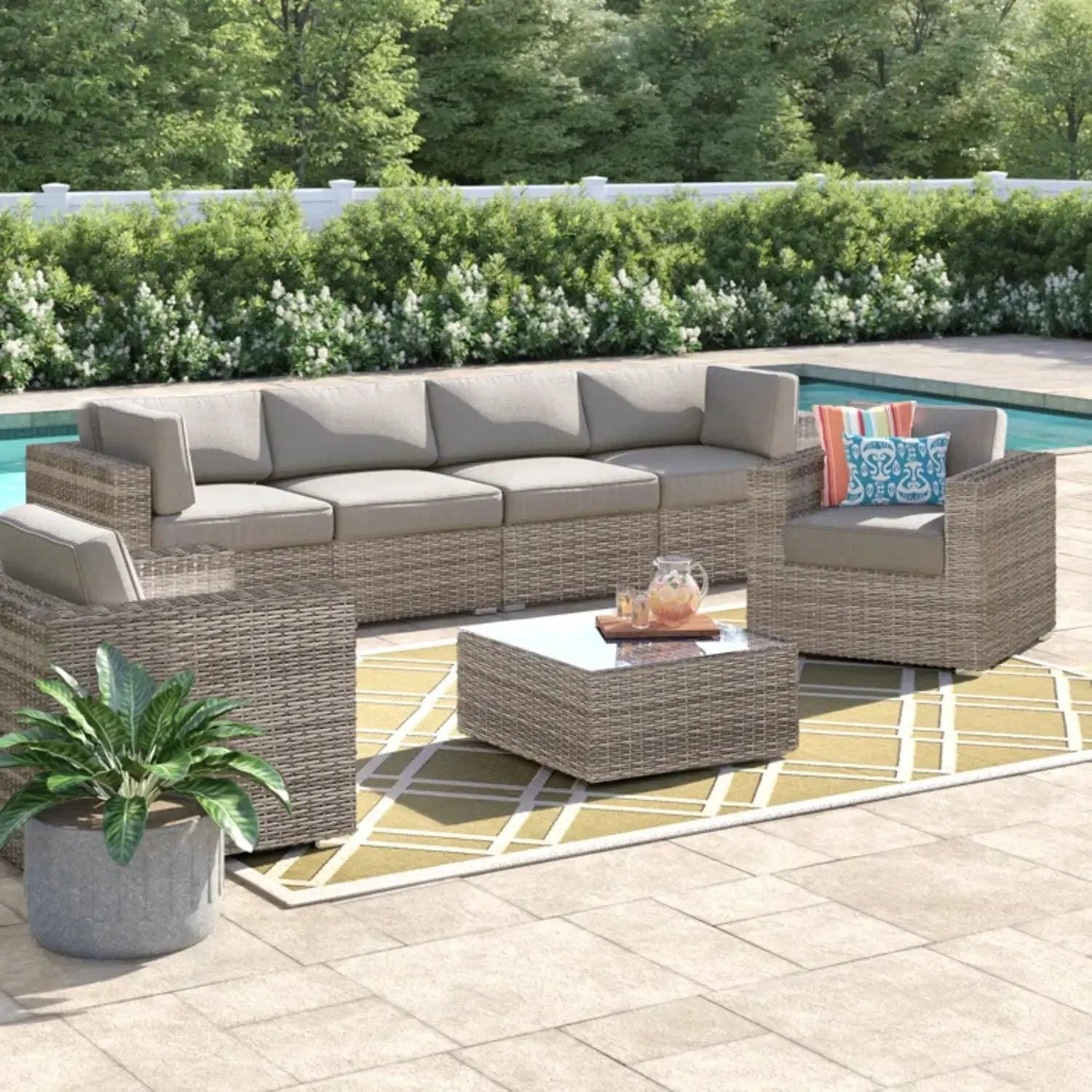 Stylish Entertainment Sectional Set, Outdoor Living by Unique Piece Furniture