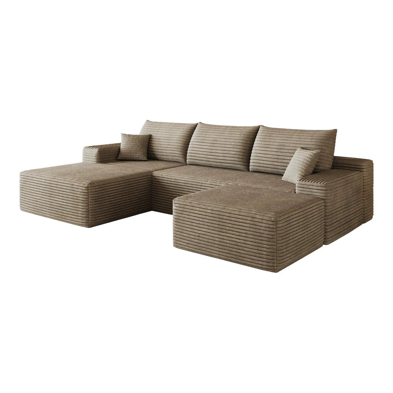 107" Cloud Sectional Sofa with Ottoman by HouseOfZazla