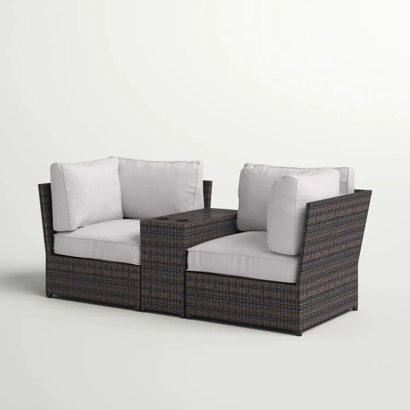 Outdoor Wicker Loveseat With Cushions by HouseOfZazla