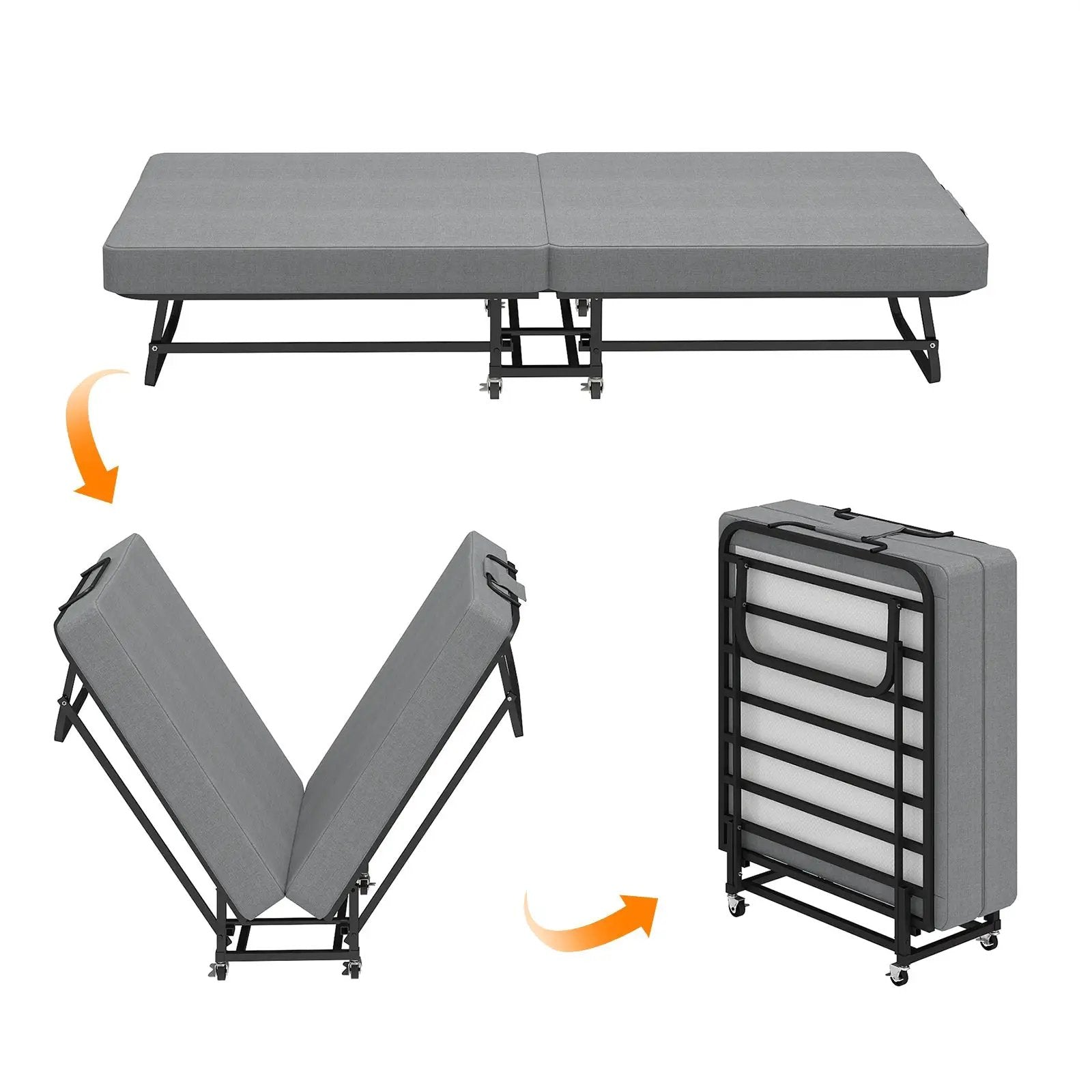 75" Folding Bed with Memory Foam Mattress by HouseOfZazla